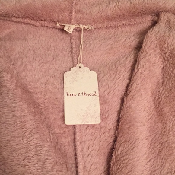 NEW Hem & Thread Blush Mauve Fleece Sweater Jacket - Picture 5 of 8